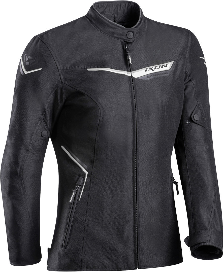 Куртка Ixon Slash для женщин для мотоцикла текстильная, черно-серебристая