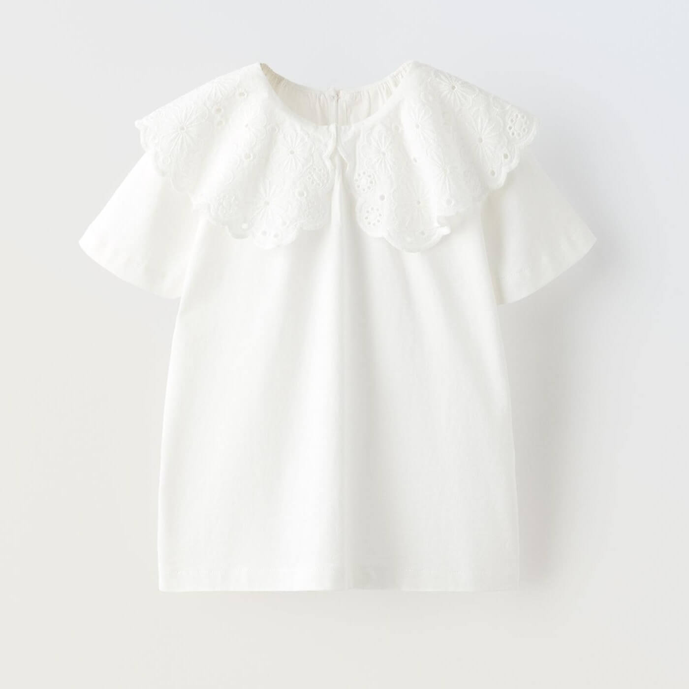 Футболка Zara With Collar And Embroidery, белый футболка zara with collar and embroidery бежевый