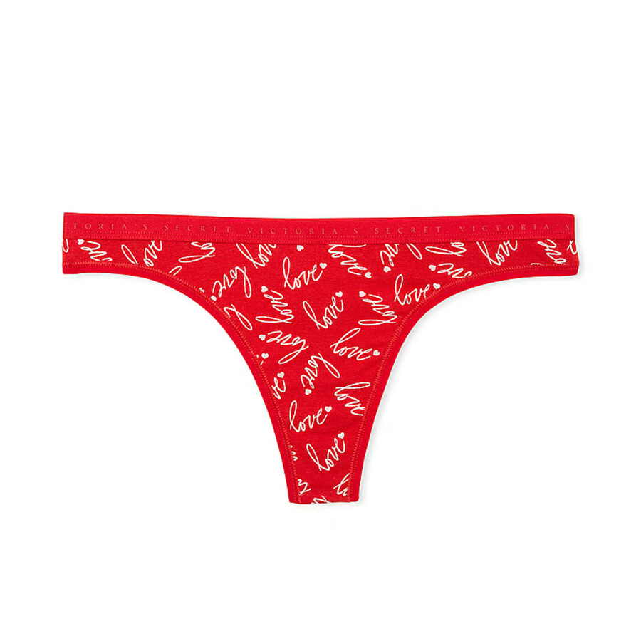 

Трусики Victoria's Secret Stretch Cotton Thong Classic, красный/белый
