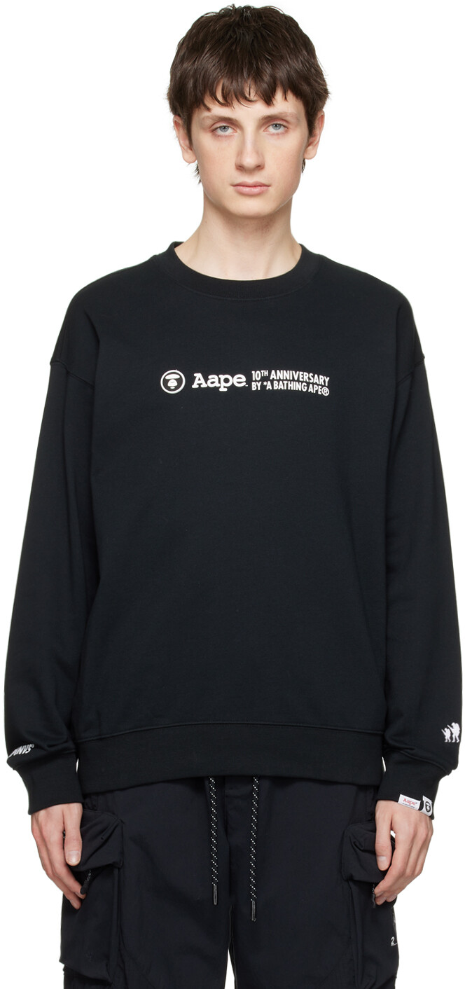 

Черная толстовка с принтом AAPE by A Bathing Ape, Черный