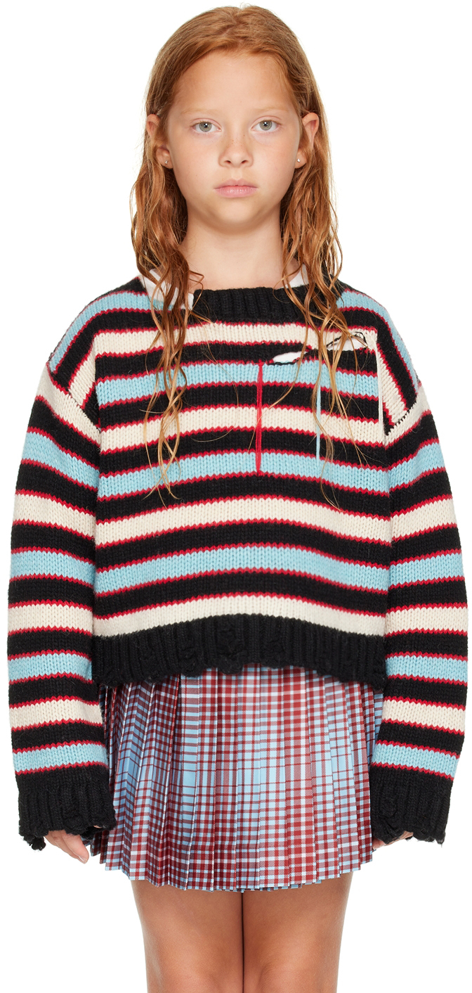 цена SSENSE EXCLUSIVE Детский разноцветный свитер в полоску с разрезом Charles Jeffrey Loverboy