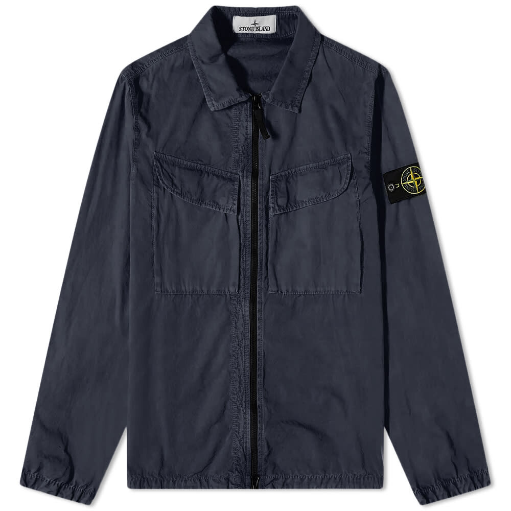 

Верхняя рубашка на молнии из парусиновой ткани с начесом Stone Island
