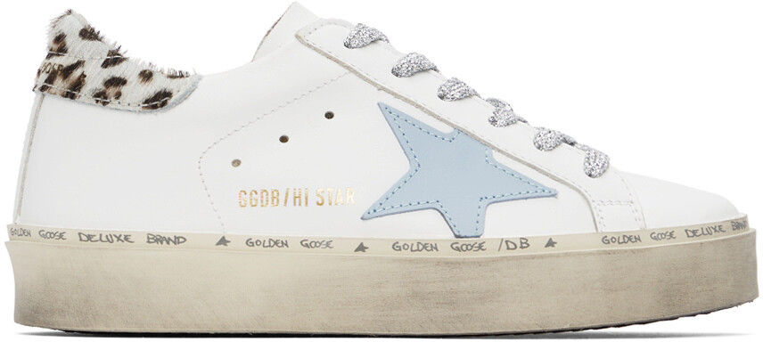 

Белые кроссовки Hi Star с леопардовым принтом Golden Goose