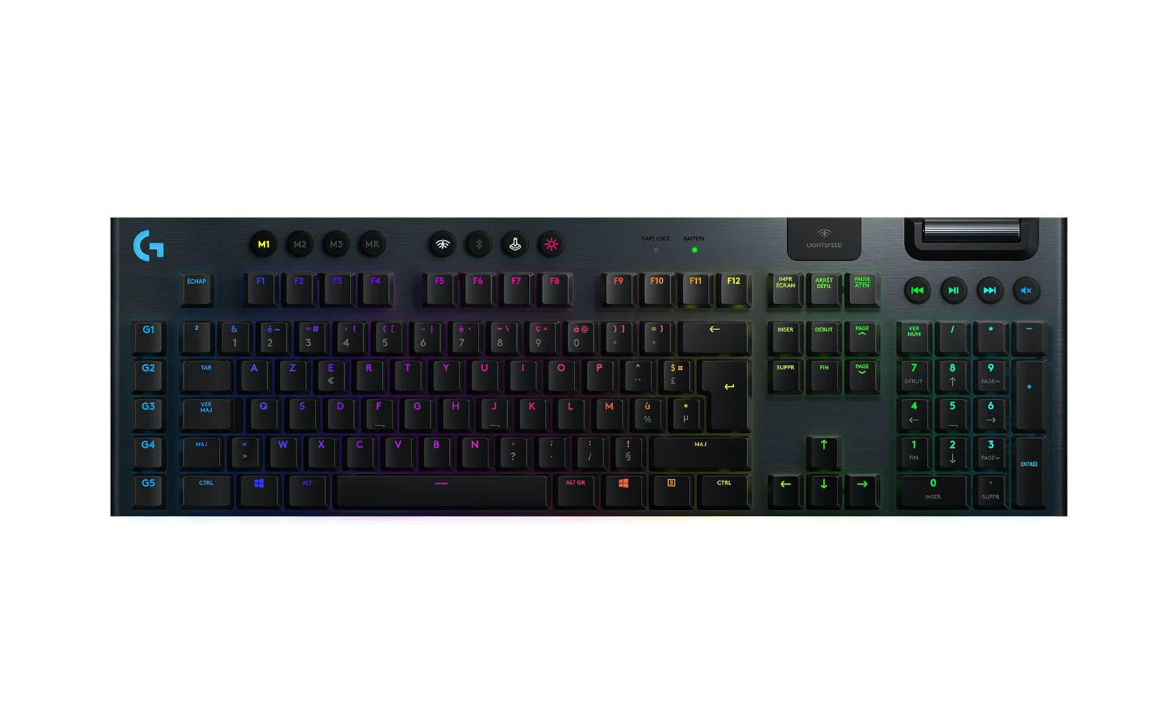 Игровая клавиатура механическая Logitech G915 LIGHTSPEED RGB, GL Linear, черный, английская раскладка игровая клавиатура механическая logitech g915 lightspeed rgb gl linear черный английская раскладка