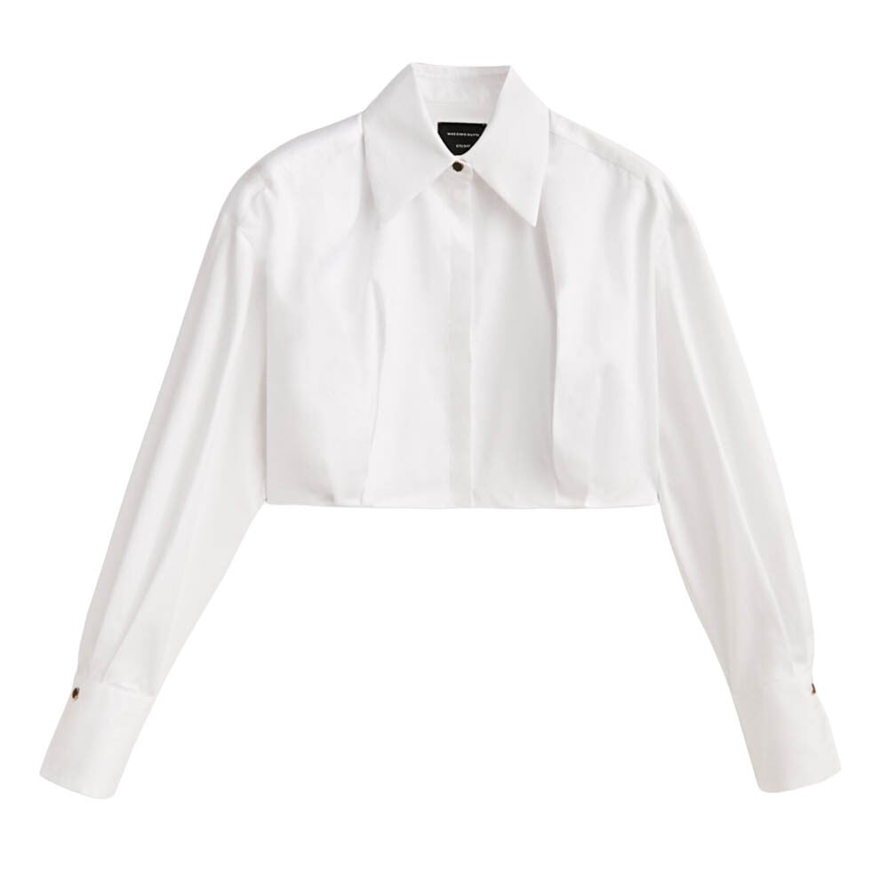 

Рубашка Massimo Dutti Studio Poplin Cropped, белый