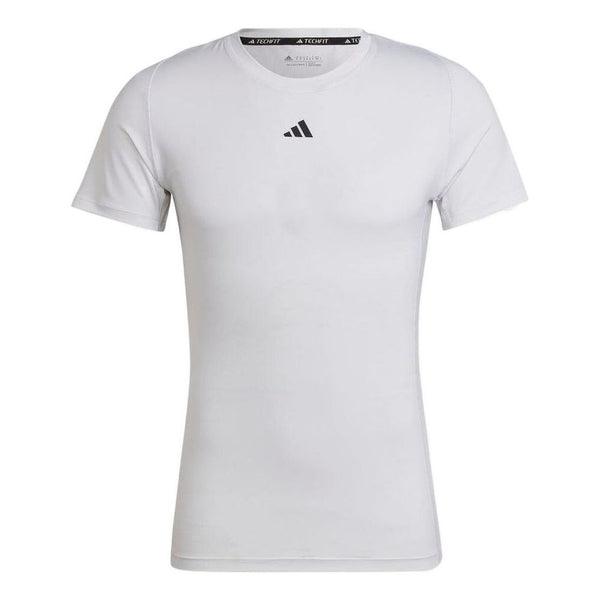 Футболка Adidas Solid Color Logo Round Neck Pullover Slim Fit Short Sleeve White T-Shirt, Белый casual men s fleece lined thermal underwear tops t shirt o neck slim fit solid color long sleeve undershirt pullover tees