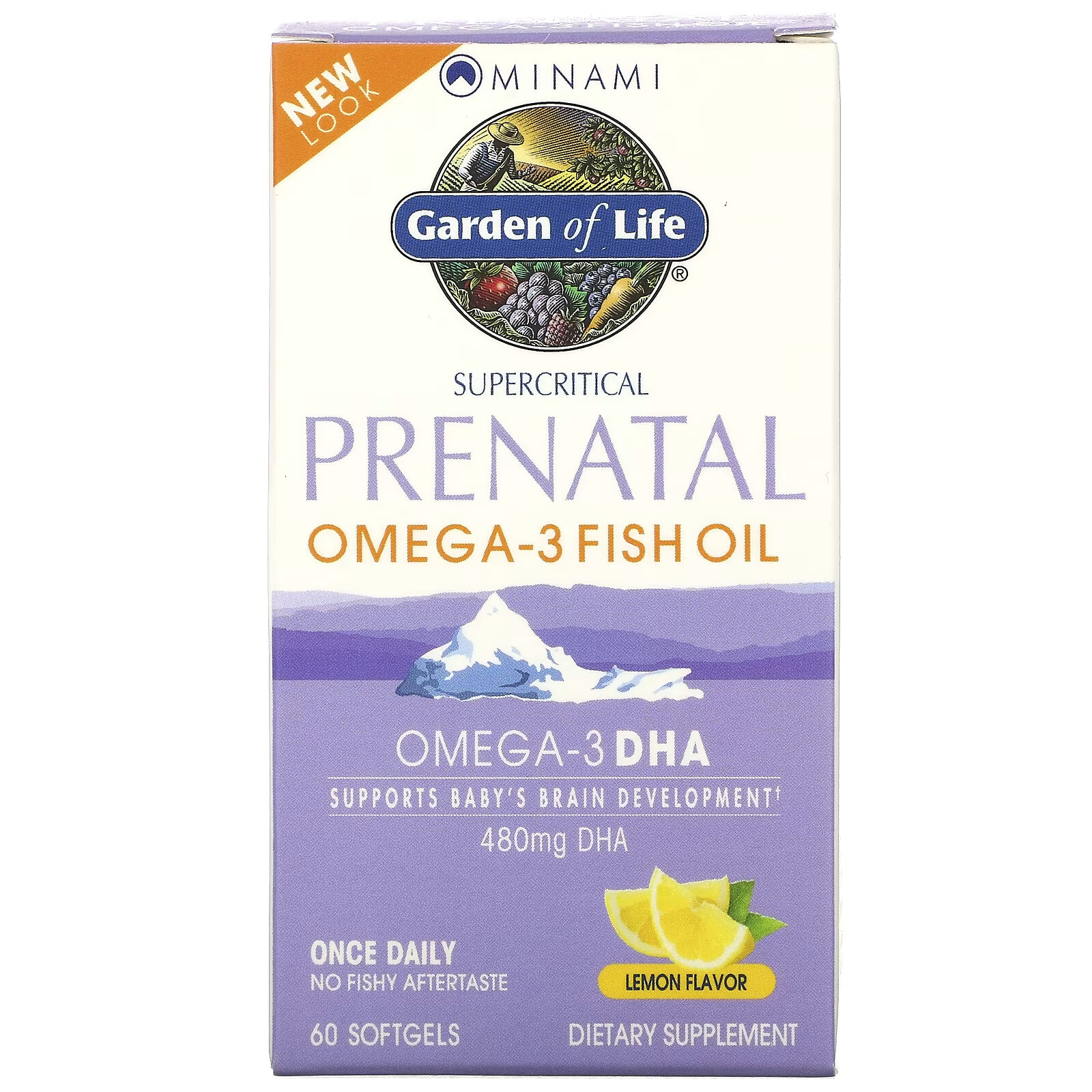 Minami Nutrition, Supercritical Prenatal, рыбий жир омега-3 со вкусом лимона, 60 мягких капсул prenatal multi dha дгк 90 капсул