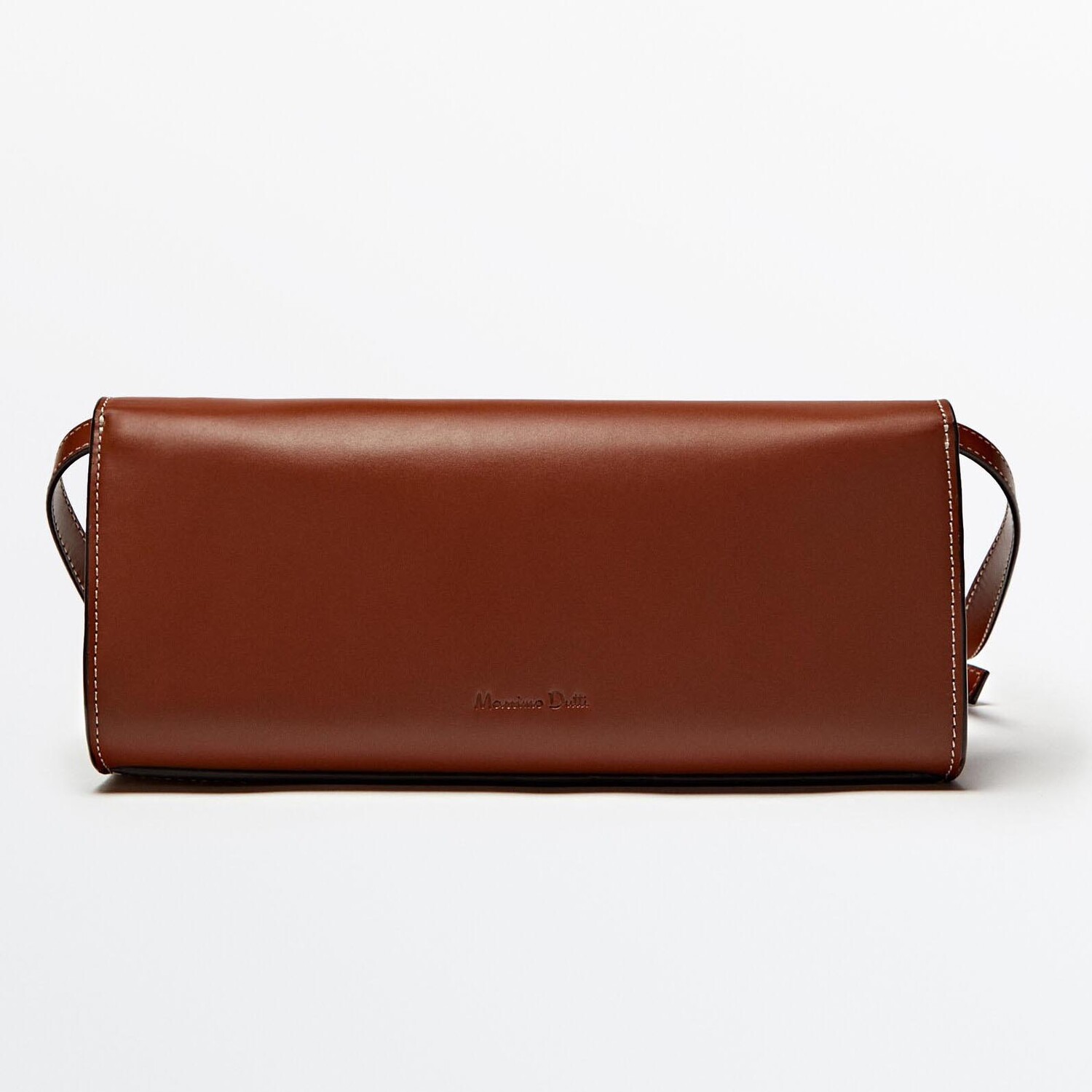 

Сумка Massimo Dutti Rectangular Leather With Multi-way Strap, коричневый