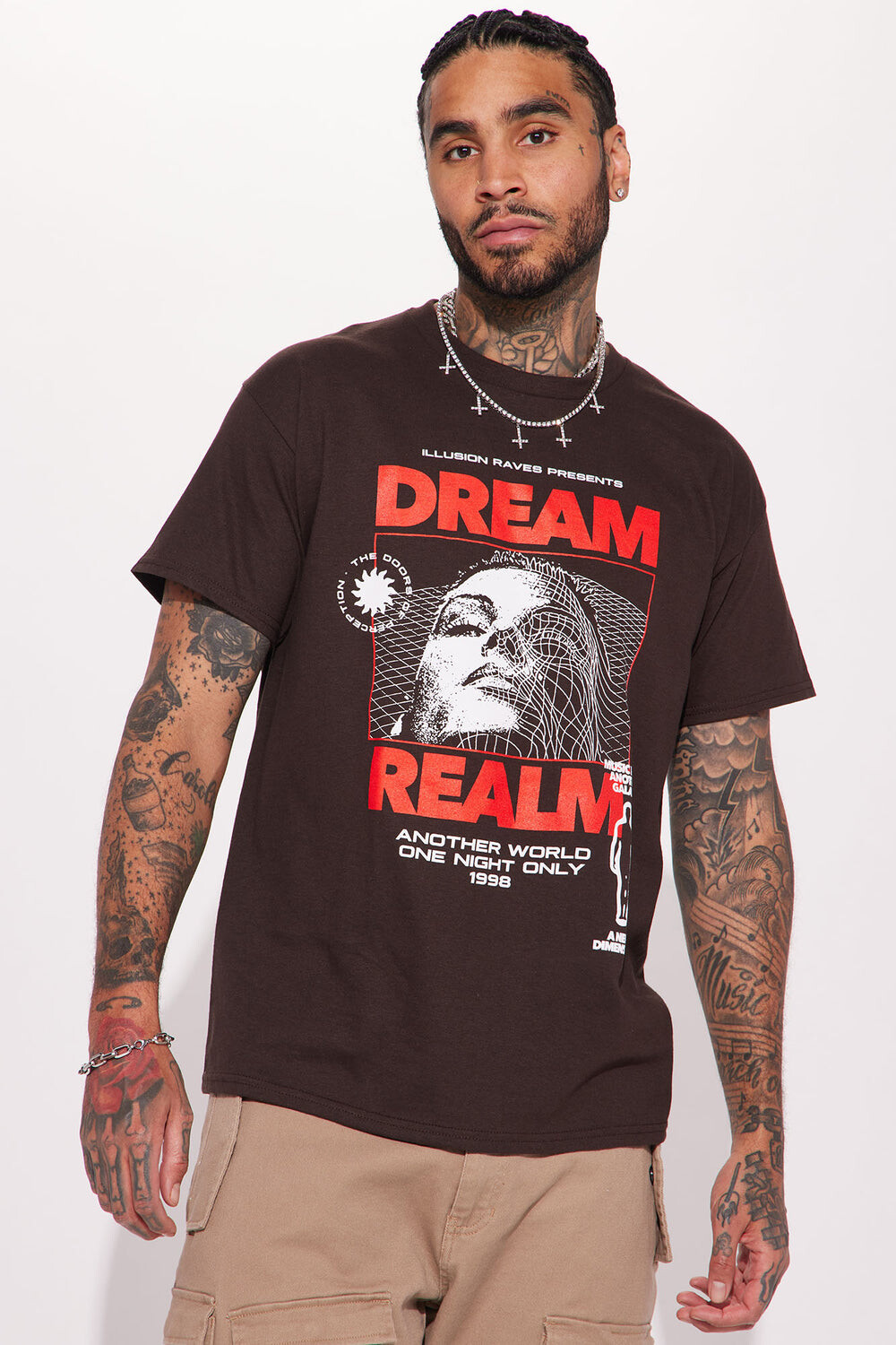 

Футболка Fashion Nova SPDN2154M, коричневый