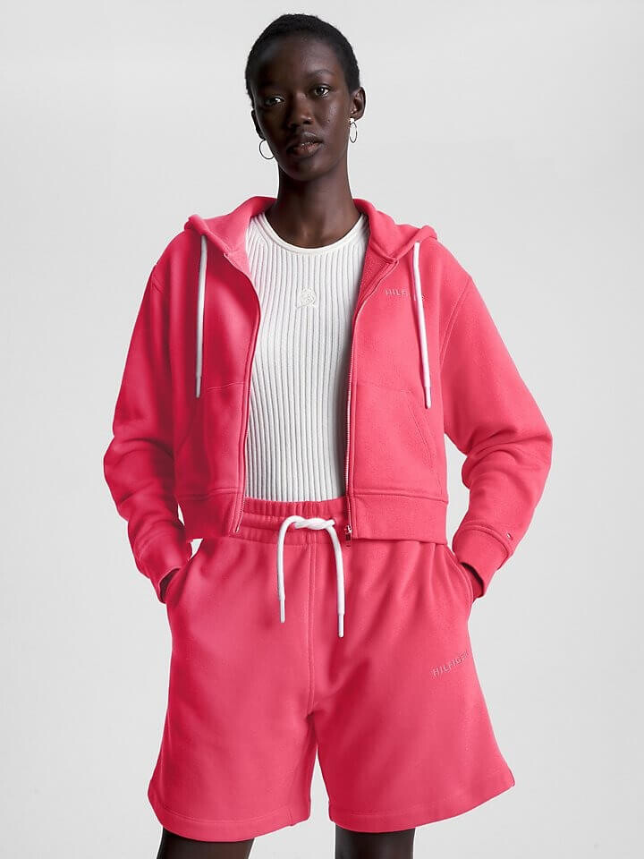 

Толстовка Tommy Hilfiger Zip Hoodie, ярко-розовый