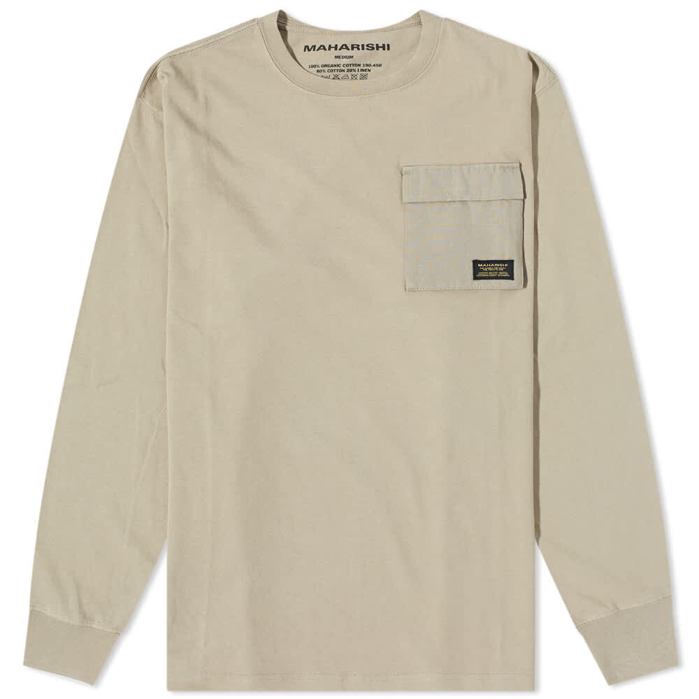 

Футболка Maharishi Long Sleeve Organic Utility Pocket Tee, Серый