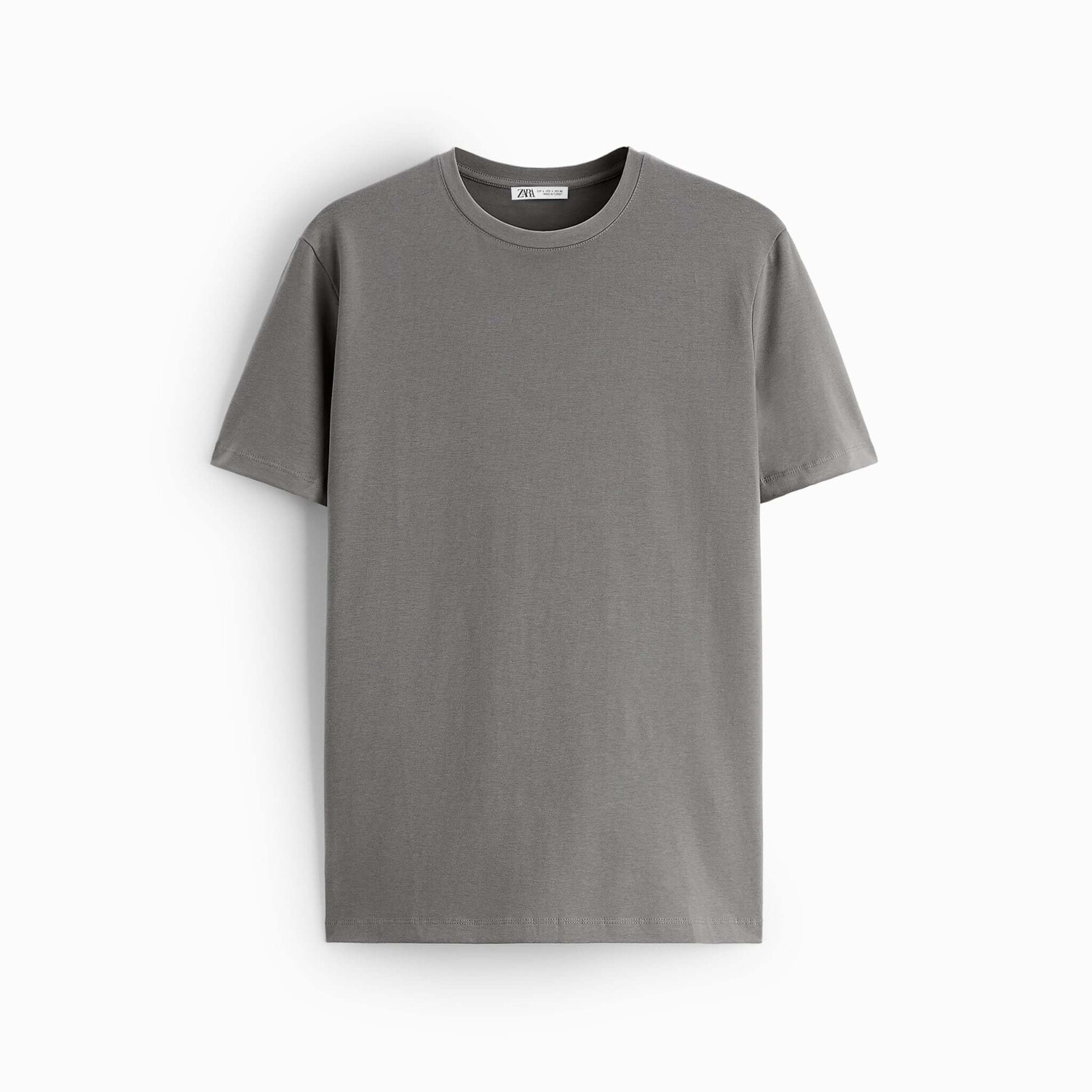 

Футболка Zara Basic Slim Fit, серый