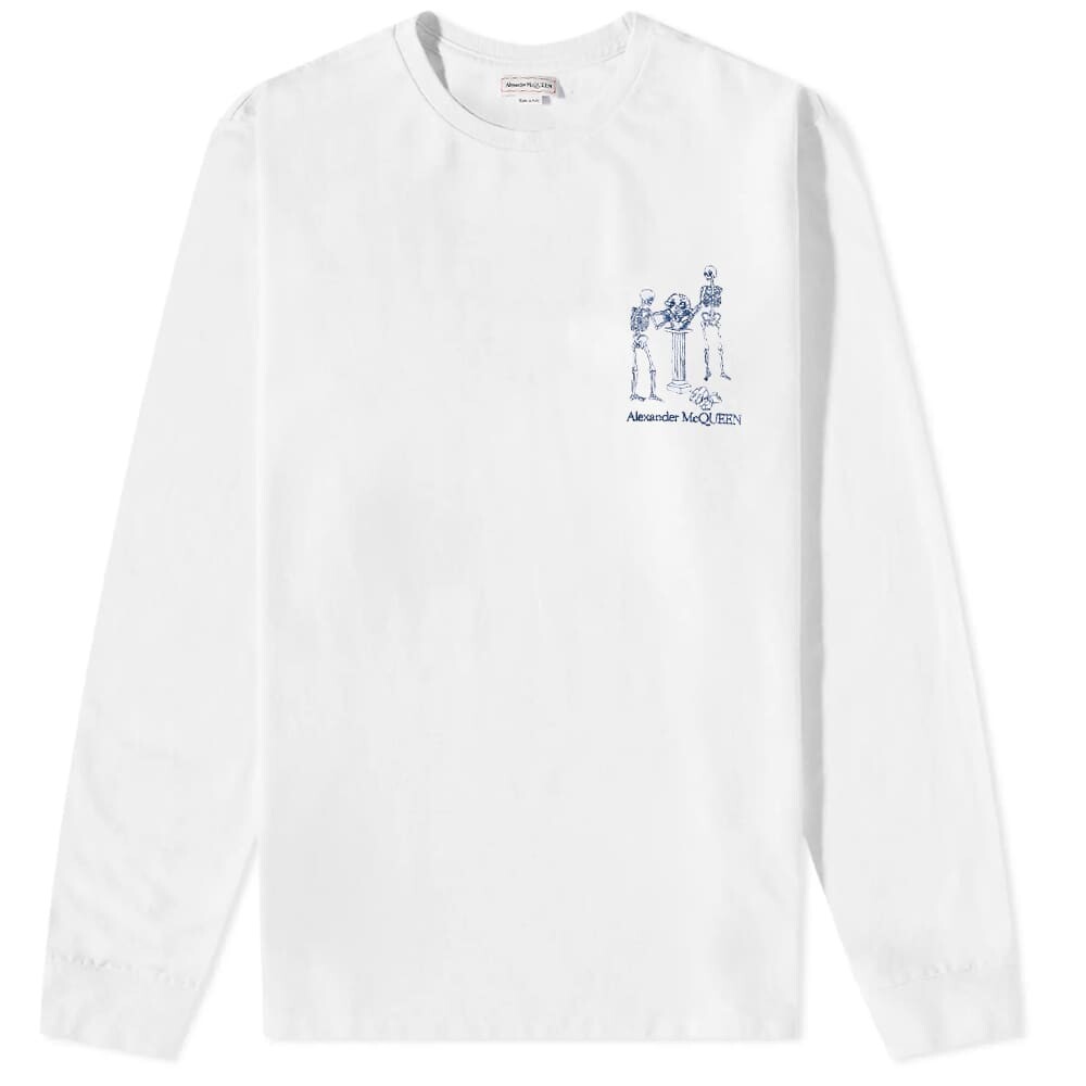 

Футболка Alexander McQueen Long Sleeve Logo Tee, Белый