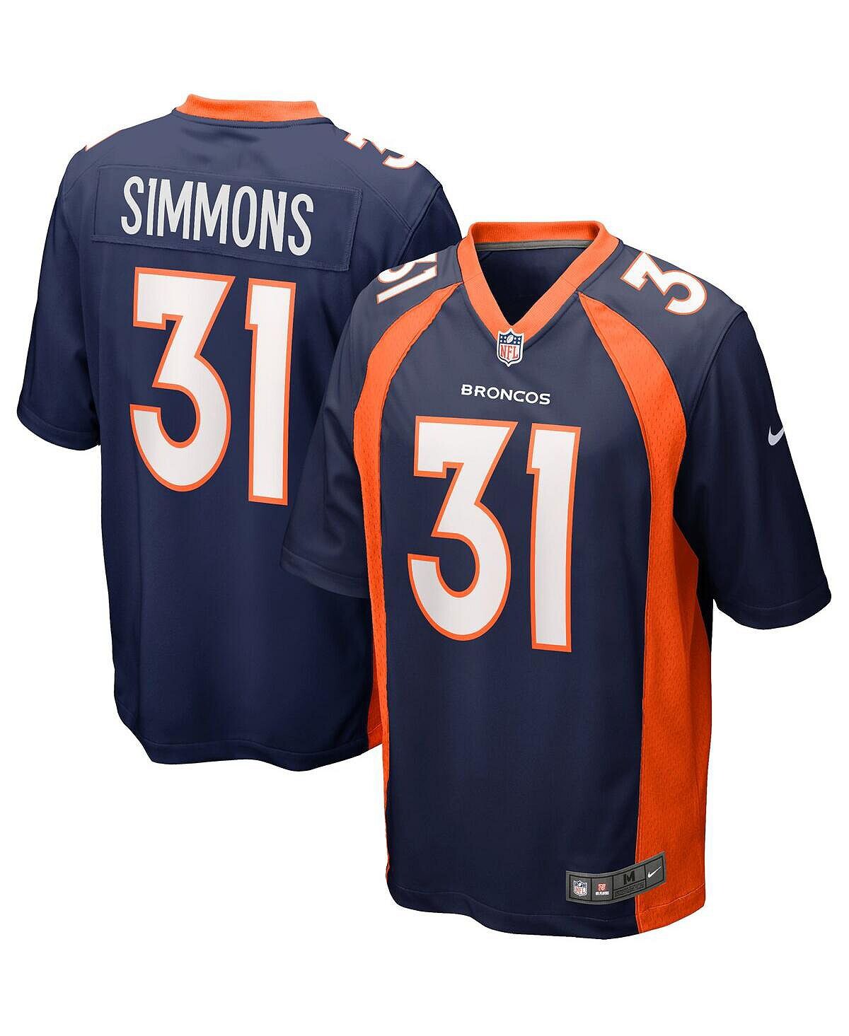 

Мужское джерси justin simmons navy denver broncos alternate game jersey Nike, синий