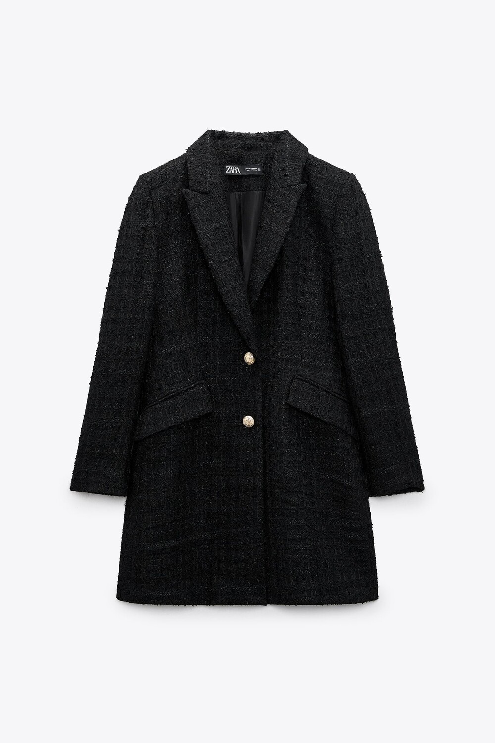

Текстурированное пальто ZARA, черный