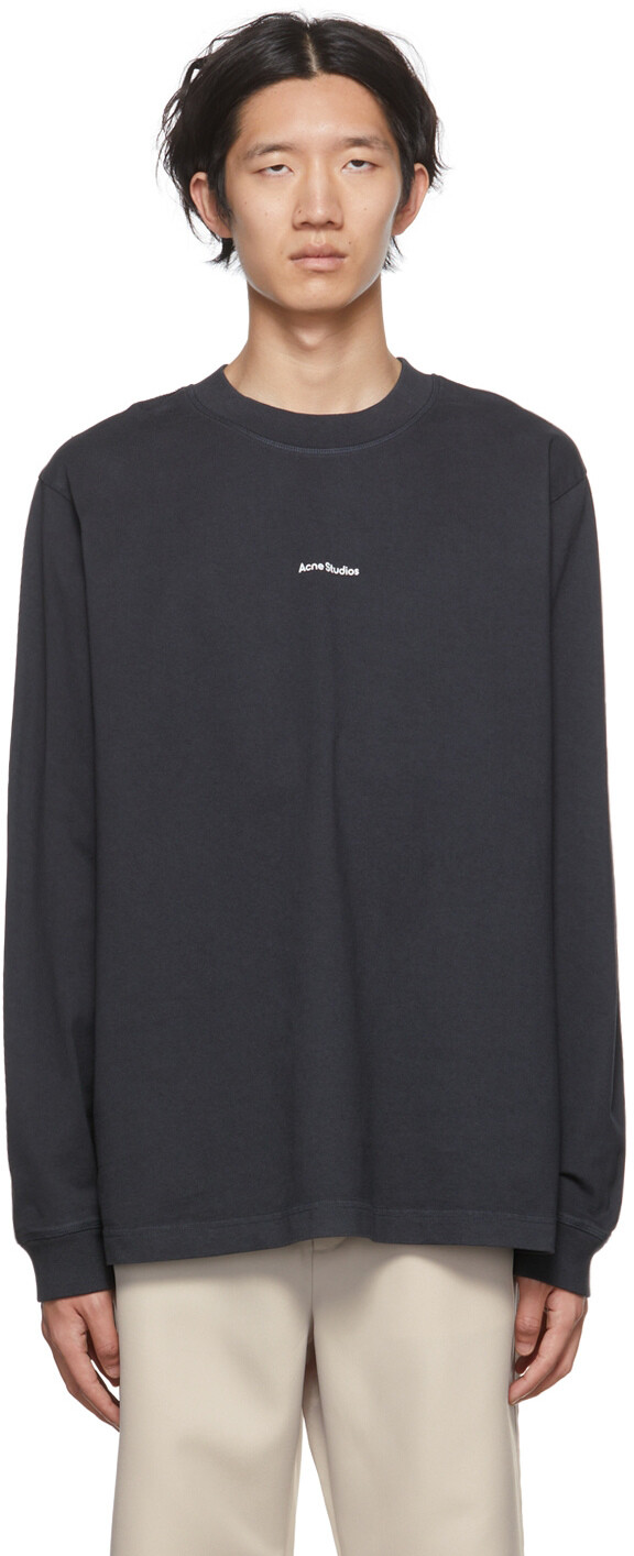 

Черная футболка с длинным рукавом из органического хлопка Acne Studios, Черный
