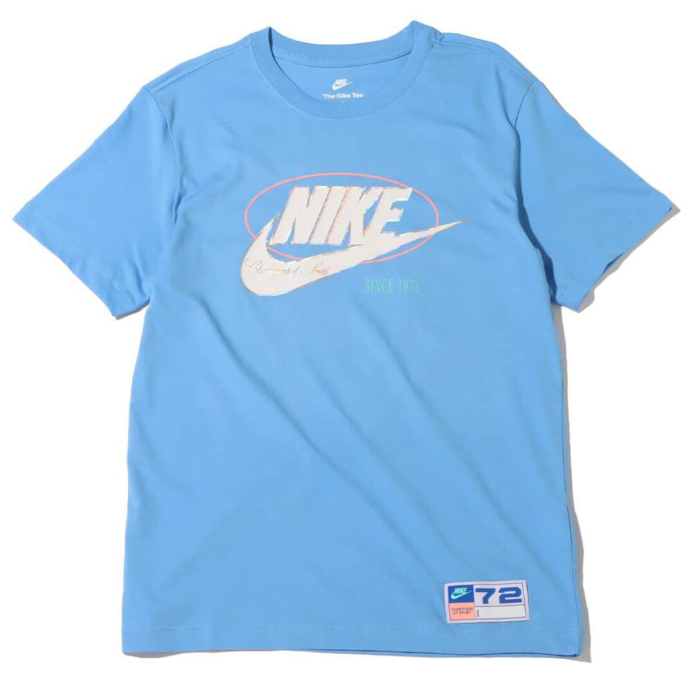

Футболка Nike Men's Large Logo Alphabet Printing Round Neck, голубой