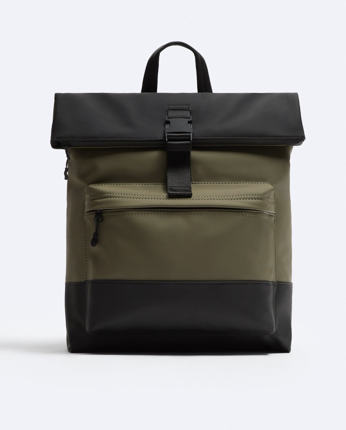 

Рюкзак Zara Rubberised With Flap, зеленый, черный