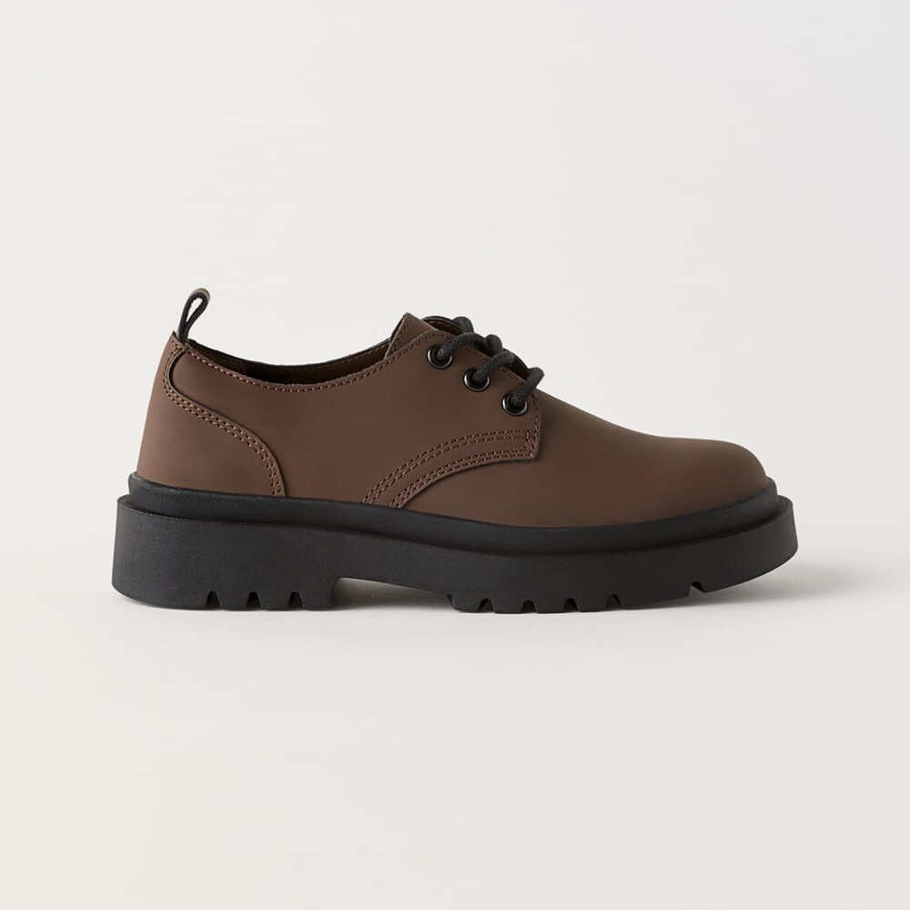 

Детские ботинки Zara Rubberised Derby, коричневый