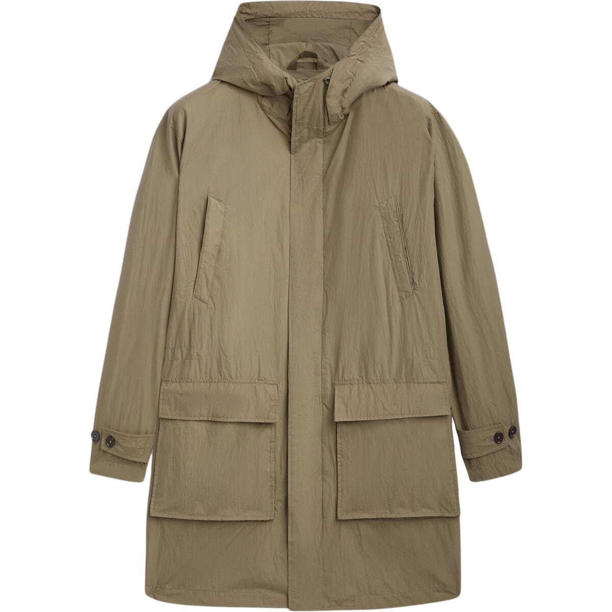 

Парка Massimo Dutti Long Lightweight With Hood, светло-коричневый