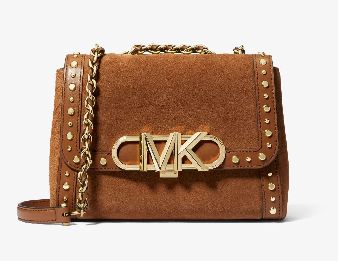 

Сумка Michael Michael Kors Parker Medium Studded Suede Shoulder, коричневый