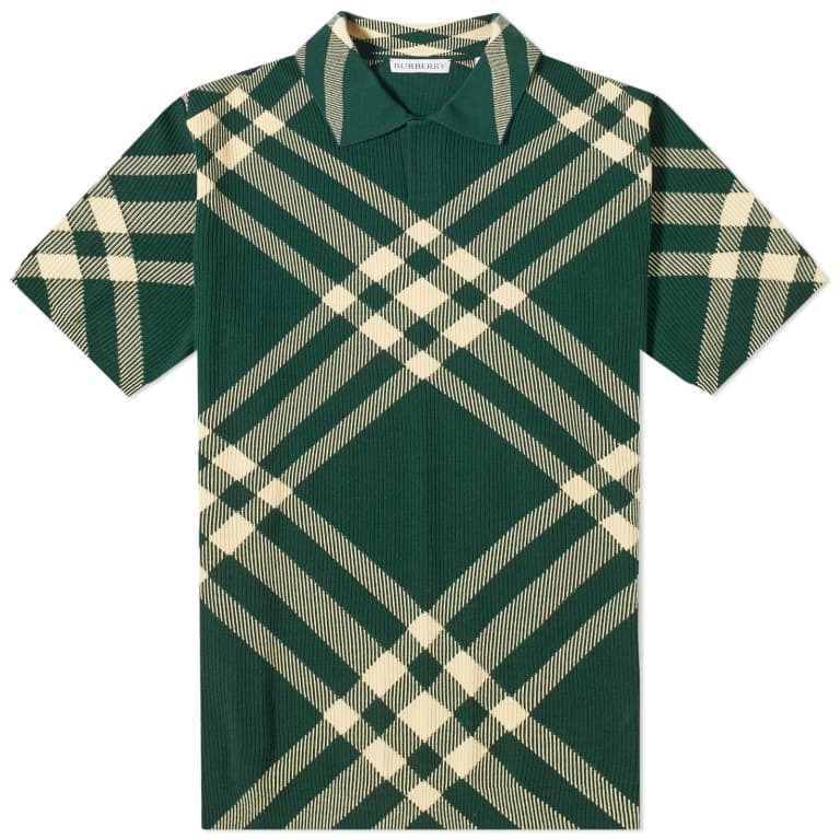 Футболка-поло Burberry Merino Knitted Polo, темно-зеленый