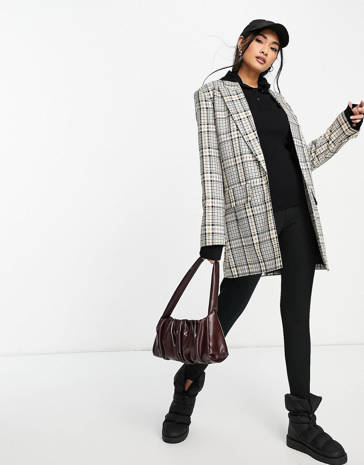 

Идеальный удлиненный блейзер в клетку ASOS DESIGN