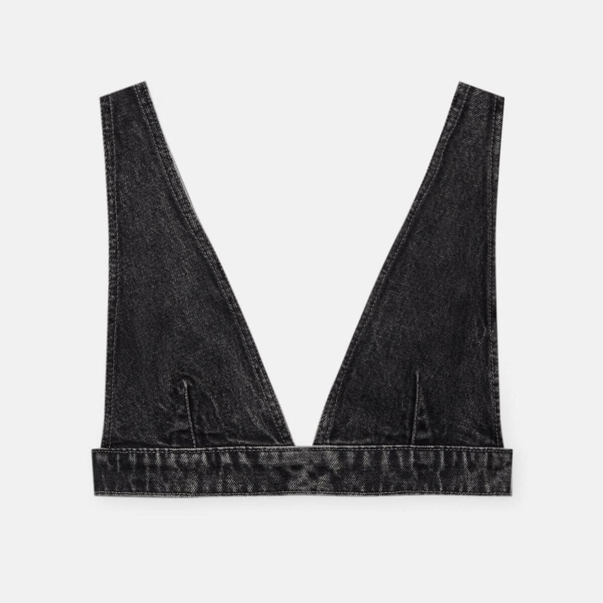 

Топ Pull&Bear Denim Bralette, черный