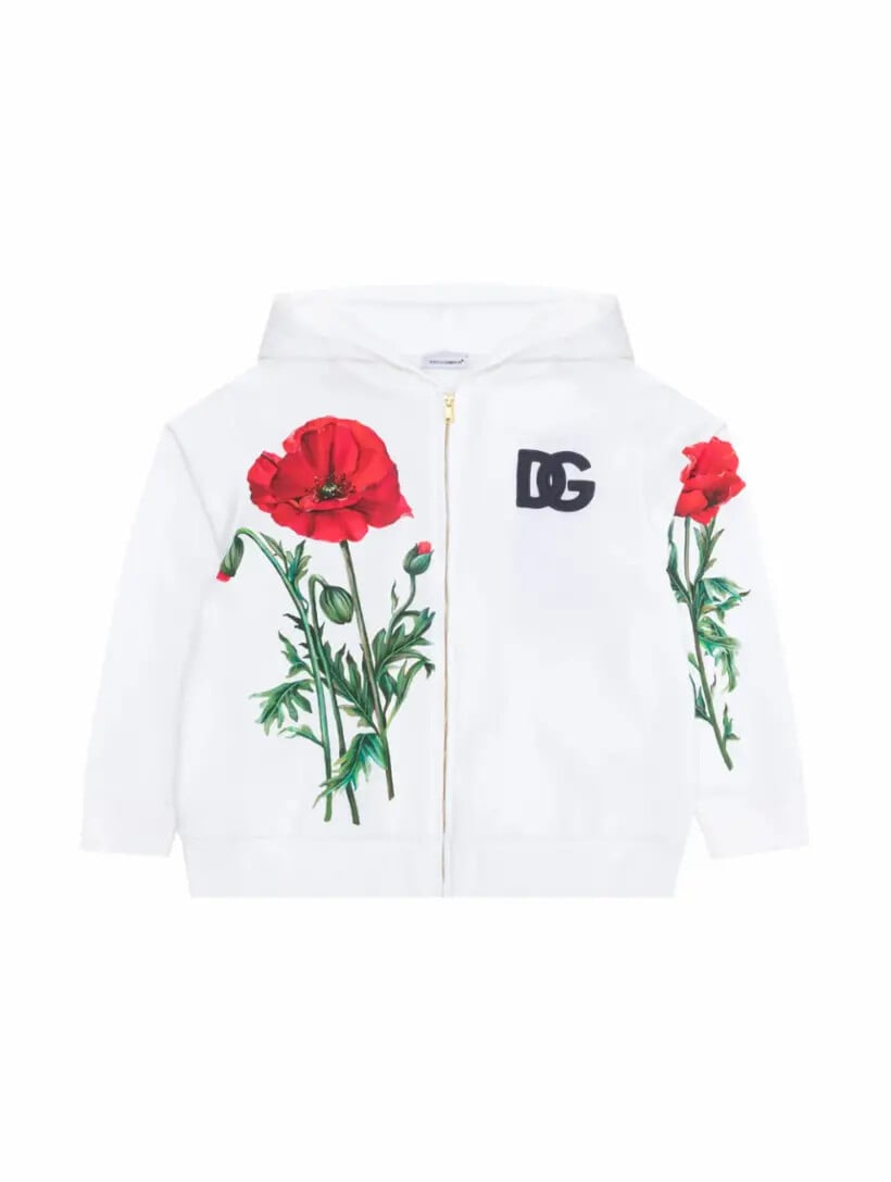 

Спортивная кофта с принтом маков Dolce&Gabbana