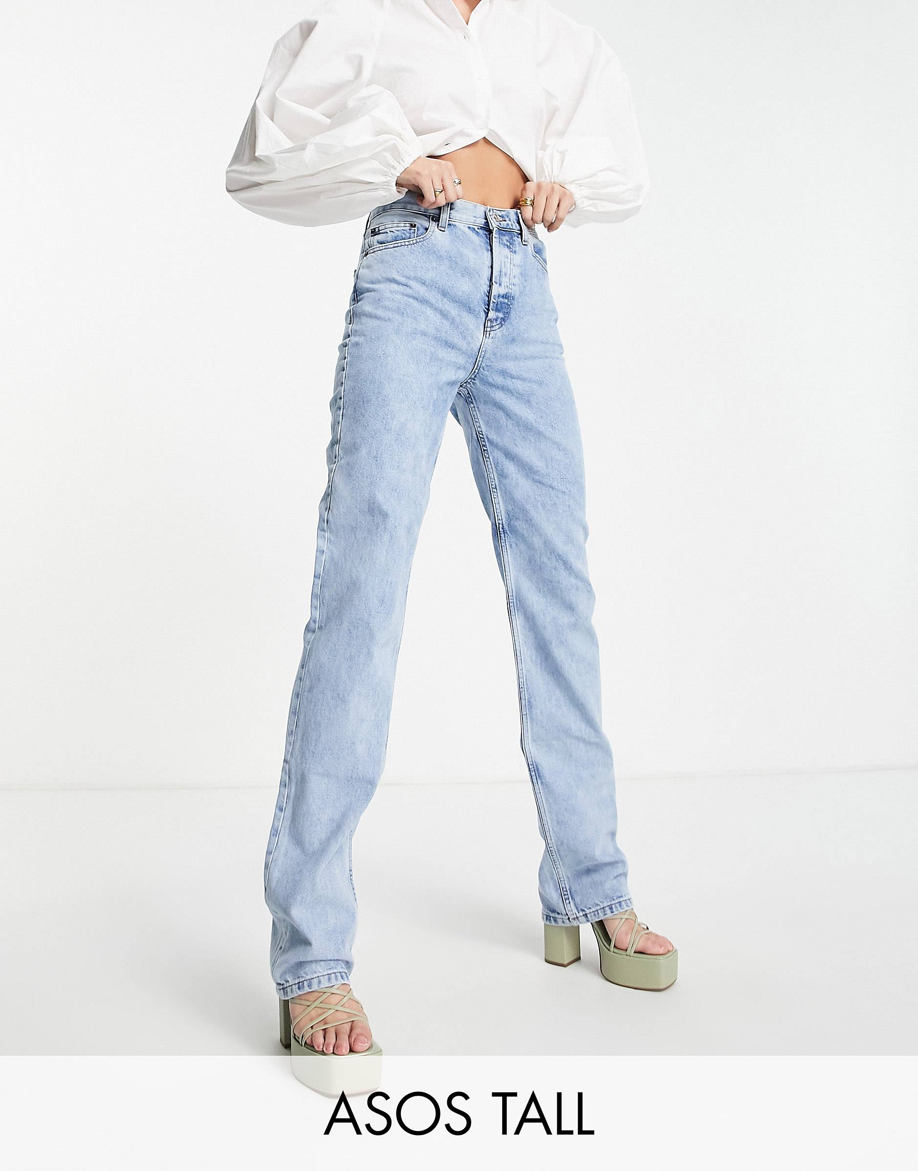 Прямые джинсы ASOS DESIGN 90s Tall синие джинсы скинни asos в винтажном стиле