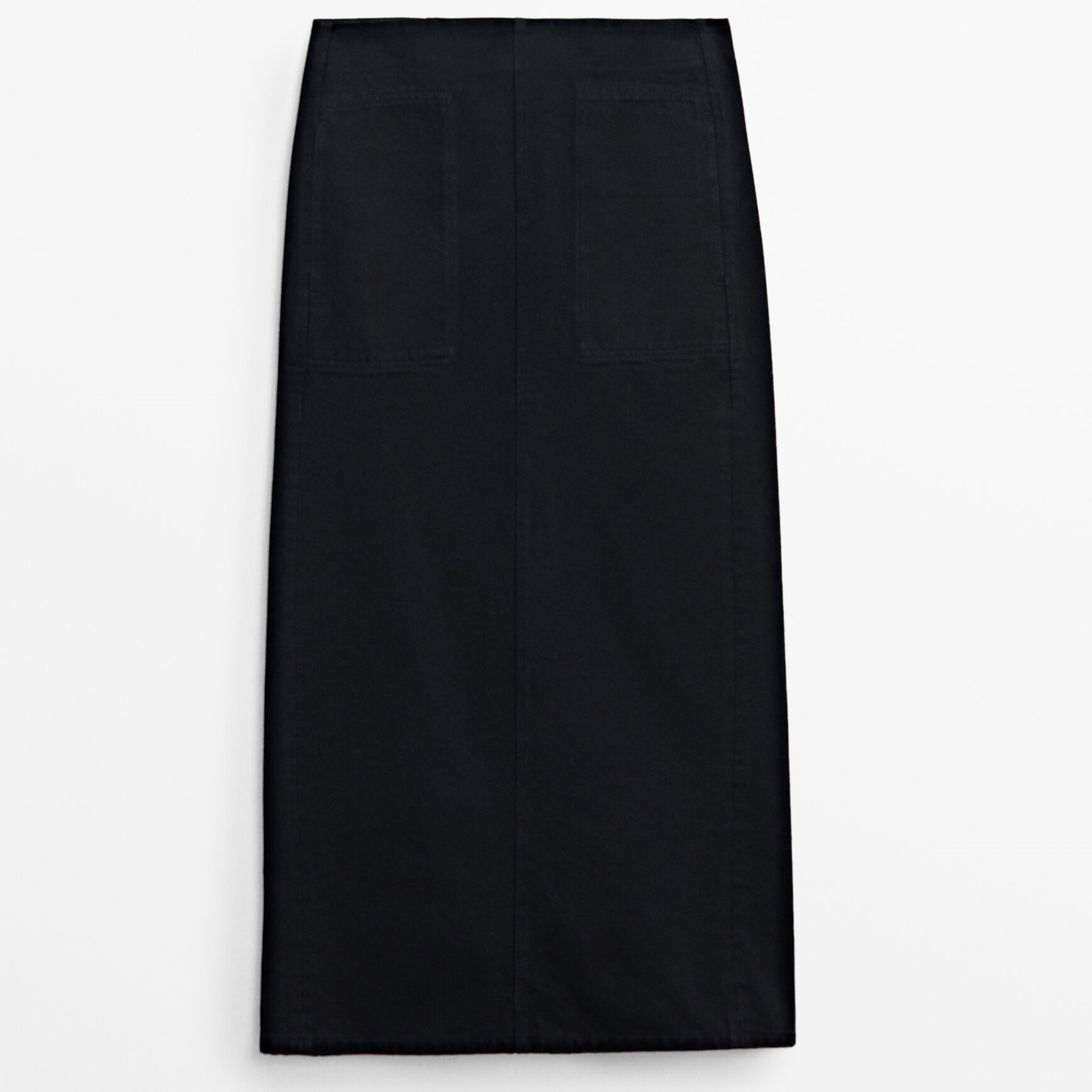 Джинсовая юбка Massimo Dutti Straight-fit Carpenter, черный