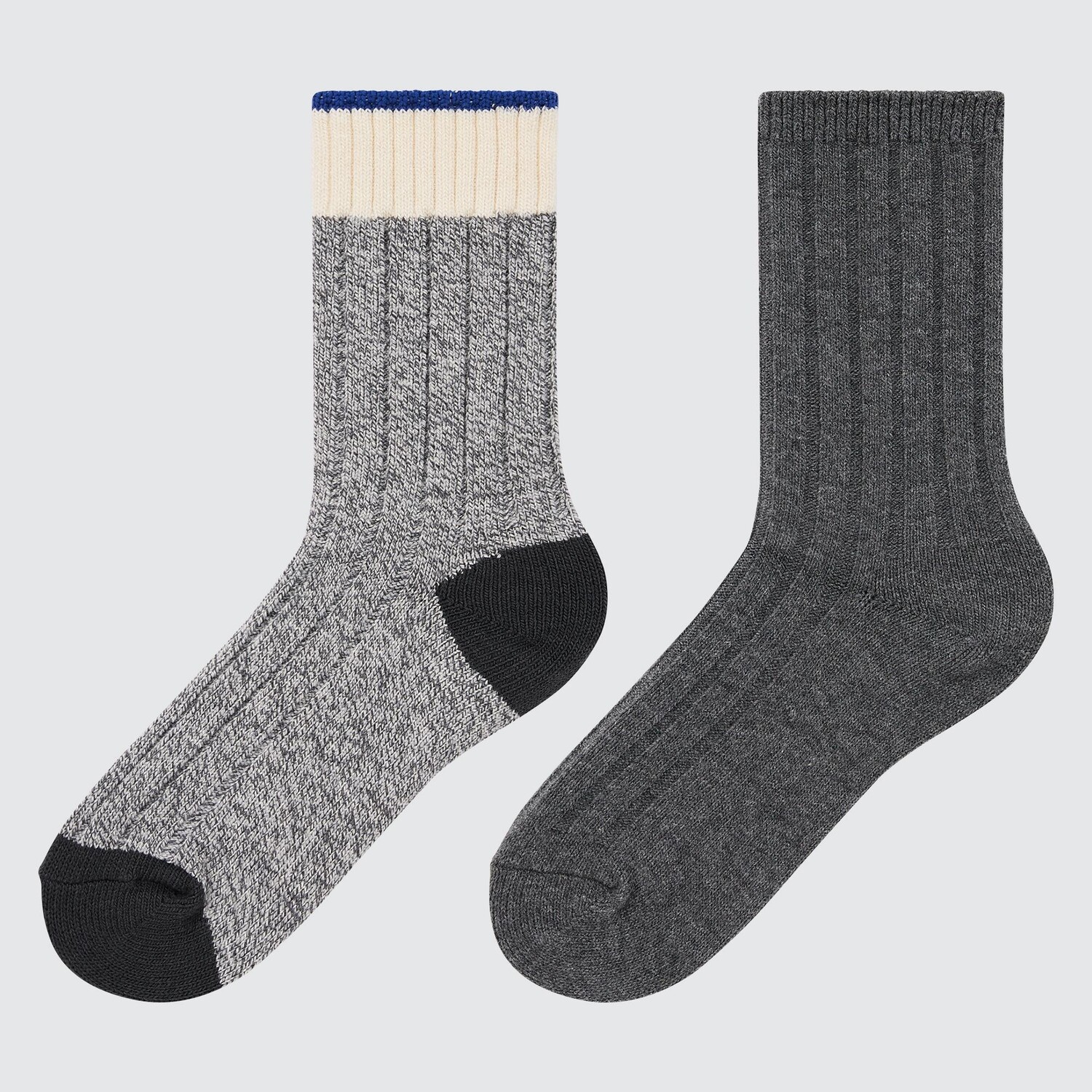 

Детские носки HEATTECH Color Block (две пары) Uniqlo, серый