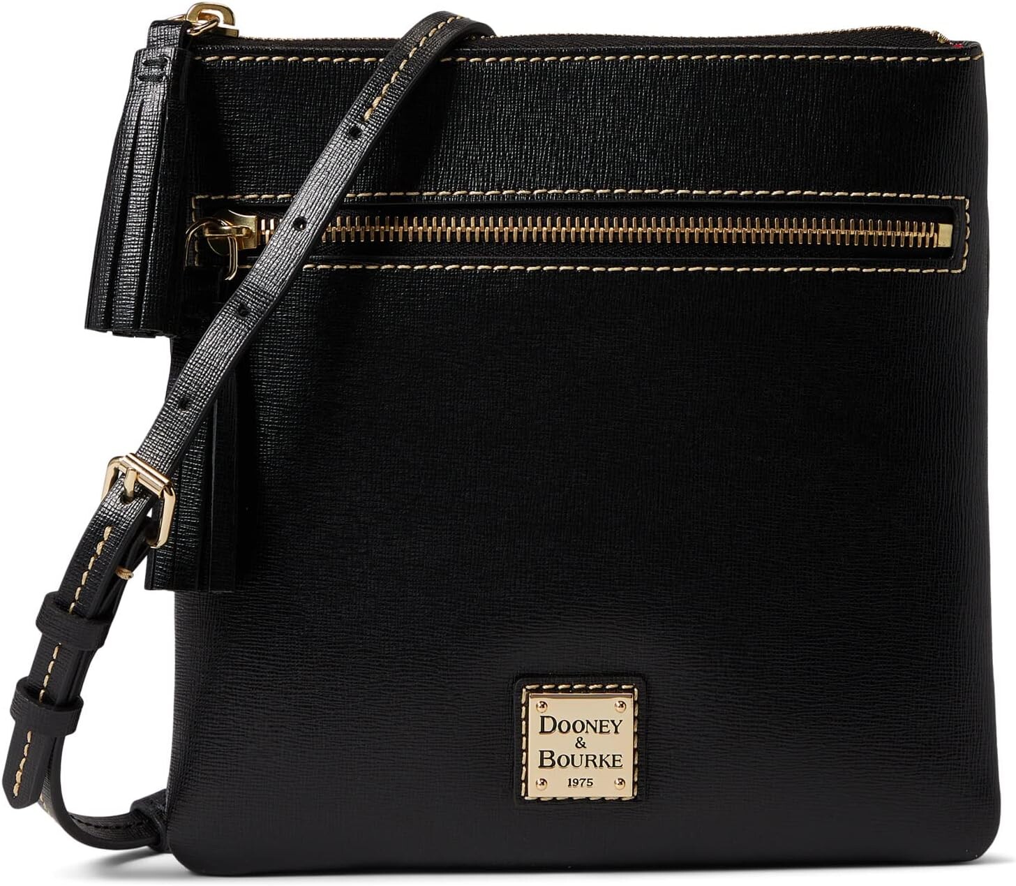 

Сумка Saffiano Double Zip Tassel Crossbody Dooney & Bourke, черный