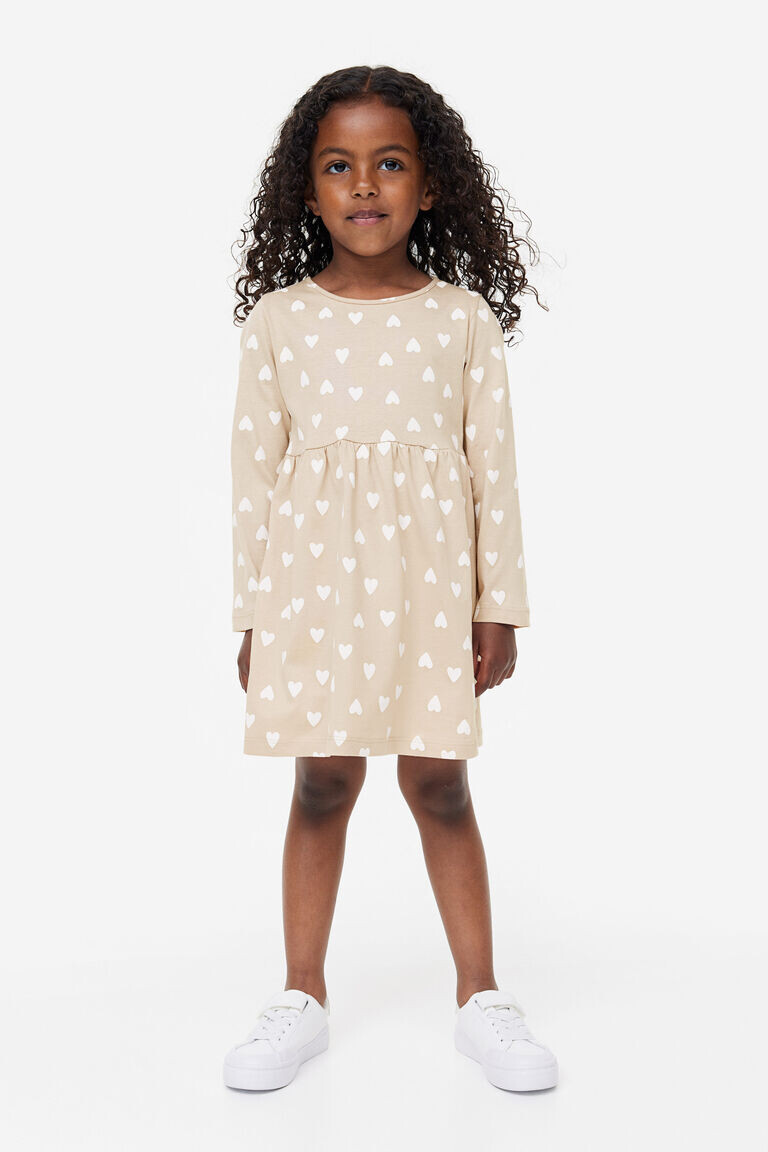

Платье из хлопкового джерси H&M, бежевый