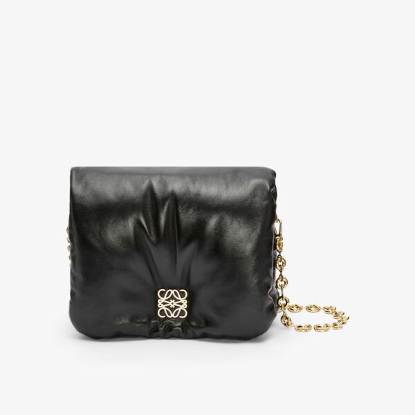 

Кожаная сумка на плечо puffer goya с мягкой подкладкой Loewe, черный