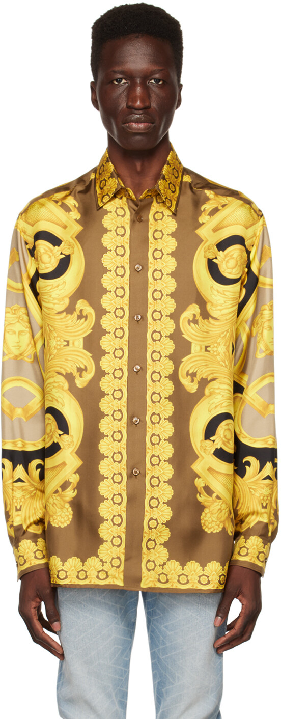 

Коричневая рубашка в стиле барокко Versace