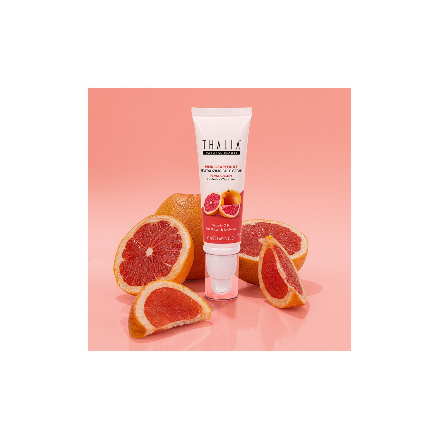 цена Освежающий и очищающий крем Thalia для лица с розовым грейпфрутом, 50 мл