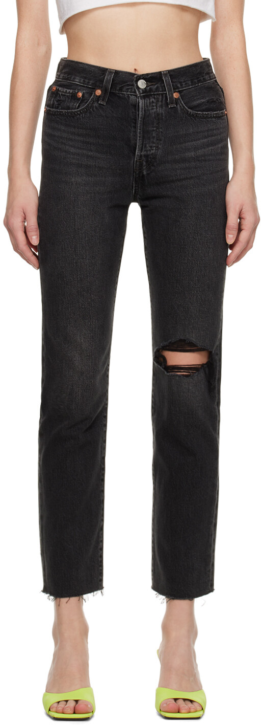 

Черные прямые джинсы на танкетке Levi's