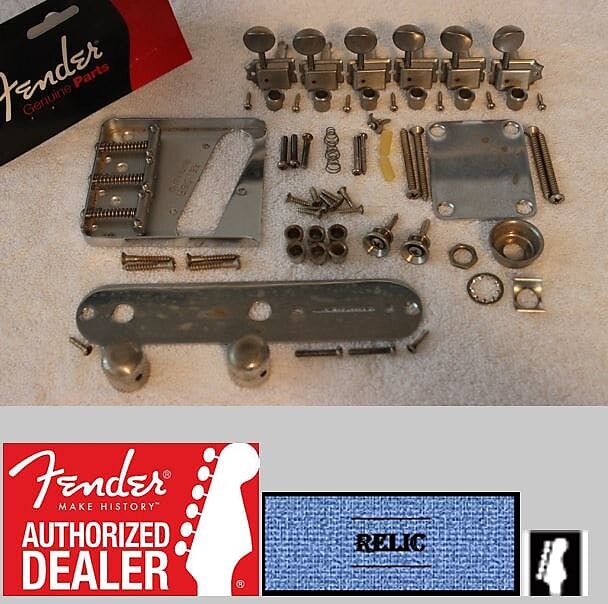 

Fender Telecaster Vintage Aged Relic Chrome Hardware Set с тюнерами Tele 099-7210-000 099-7210-000 Road Worn Telecaster Bridge Assembly