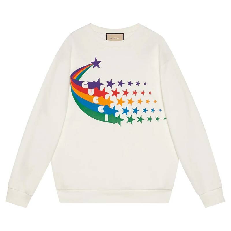 

Свитшот Gucci Shooting Star Print Cotton, белый