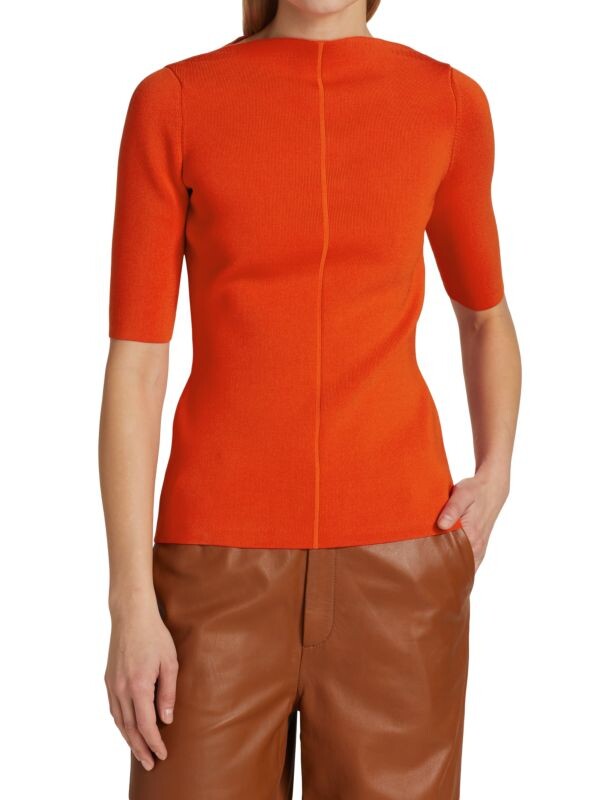 

Облегающий топ из трикотажа в рубчик Proenza Schouler Tangerine