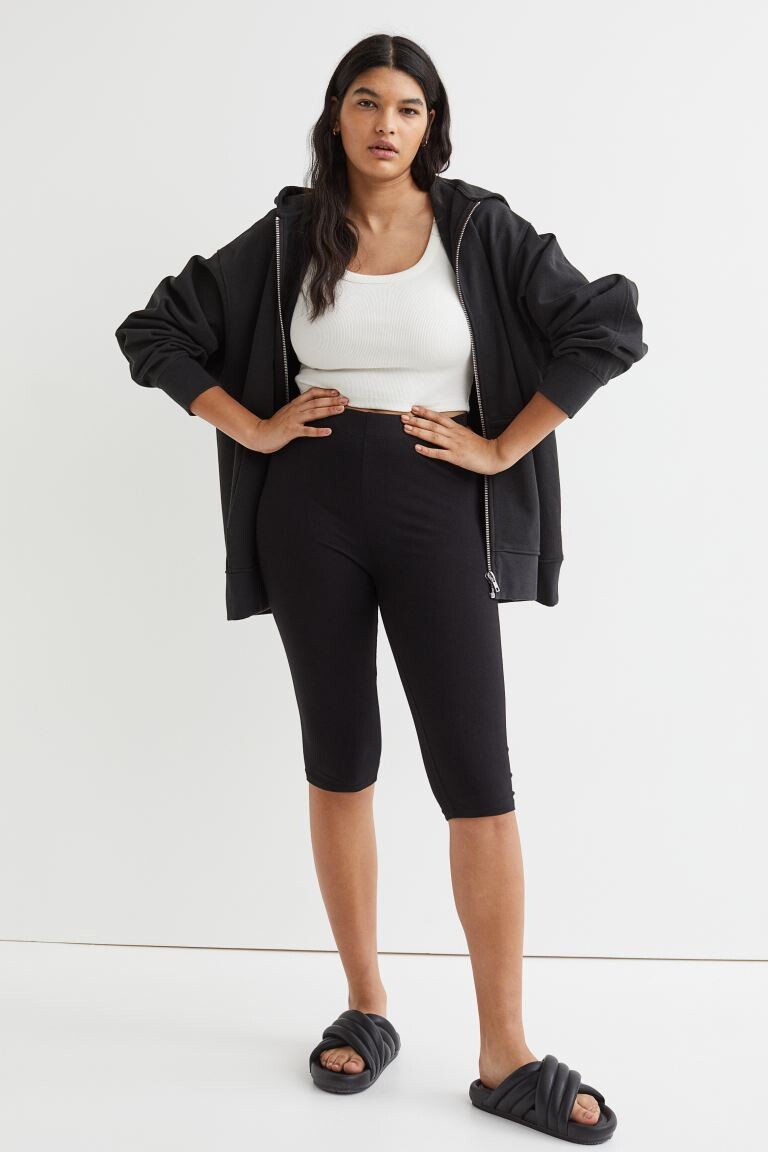 

Комплект из 2 коротких леггинсов H&M, черный