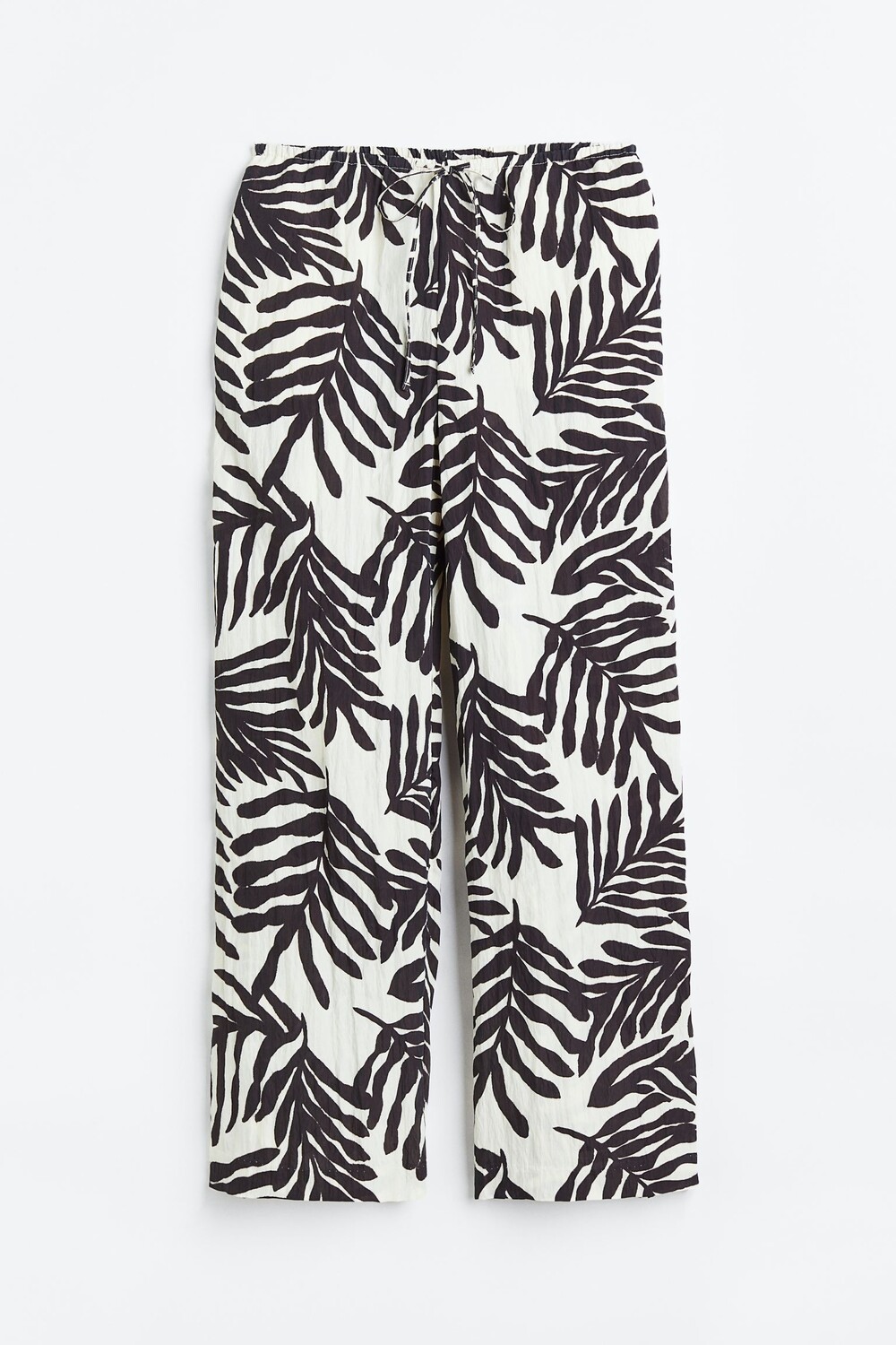 

Брюки H&M Wide-cut Pull-on, белый/черный