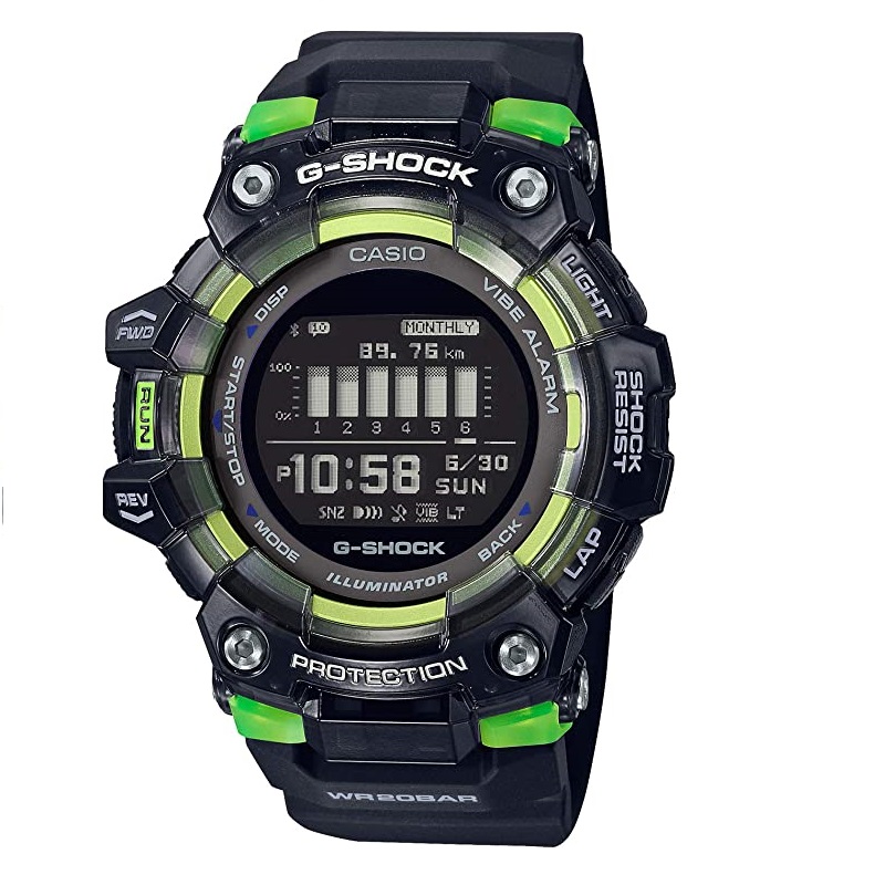 Умные часы CASIO G-Shock GBD-100SM-1JF, черный/зелёный цена и фото