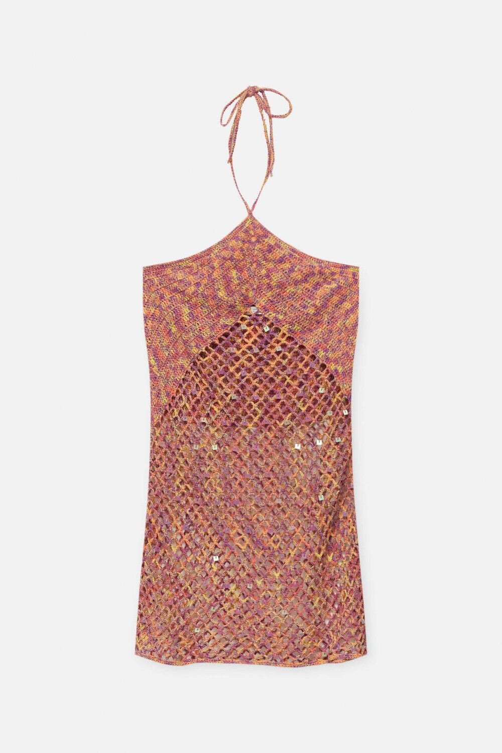 

Платье Pull&Bear Sequinned Halter Crochet, малиновый