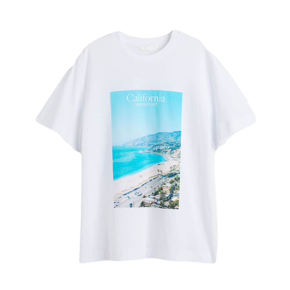 

Футболка H&M Printed California, белый