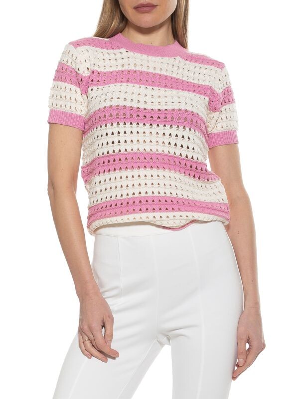 

Полосатый топ chloe крючком Alexia Admor Pink ivory