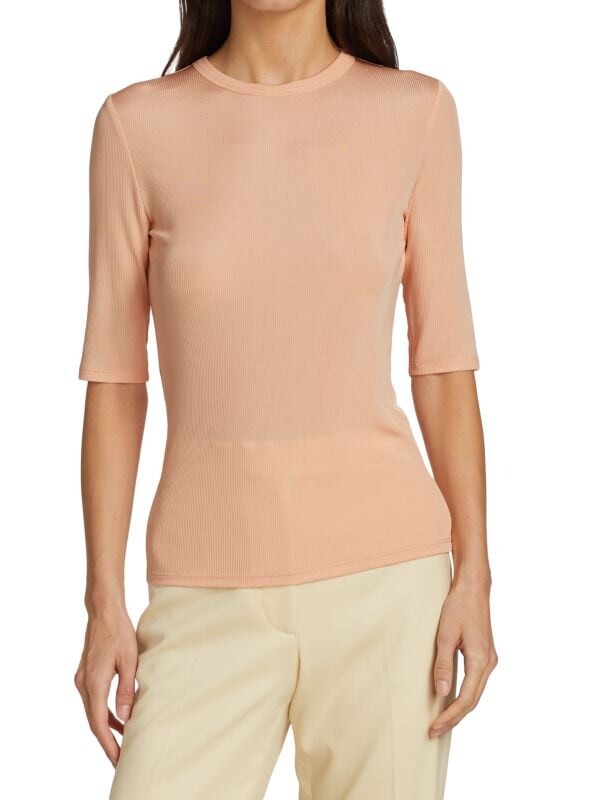 

Эластичный топ в рубчик St. John Soft pink