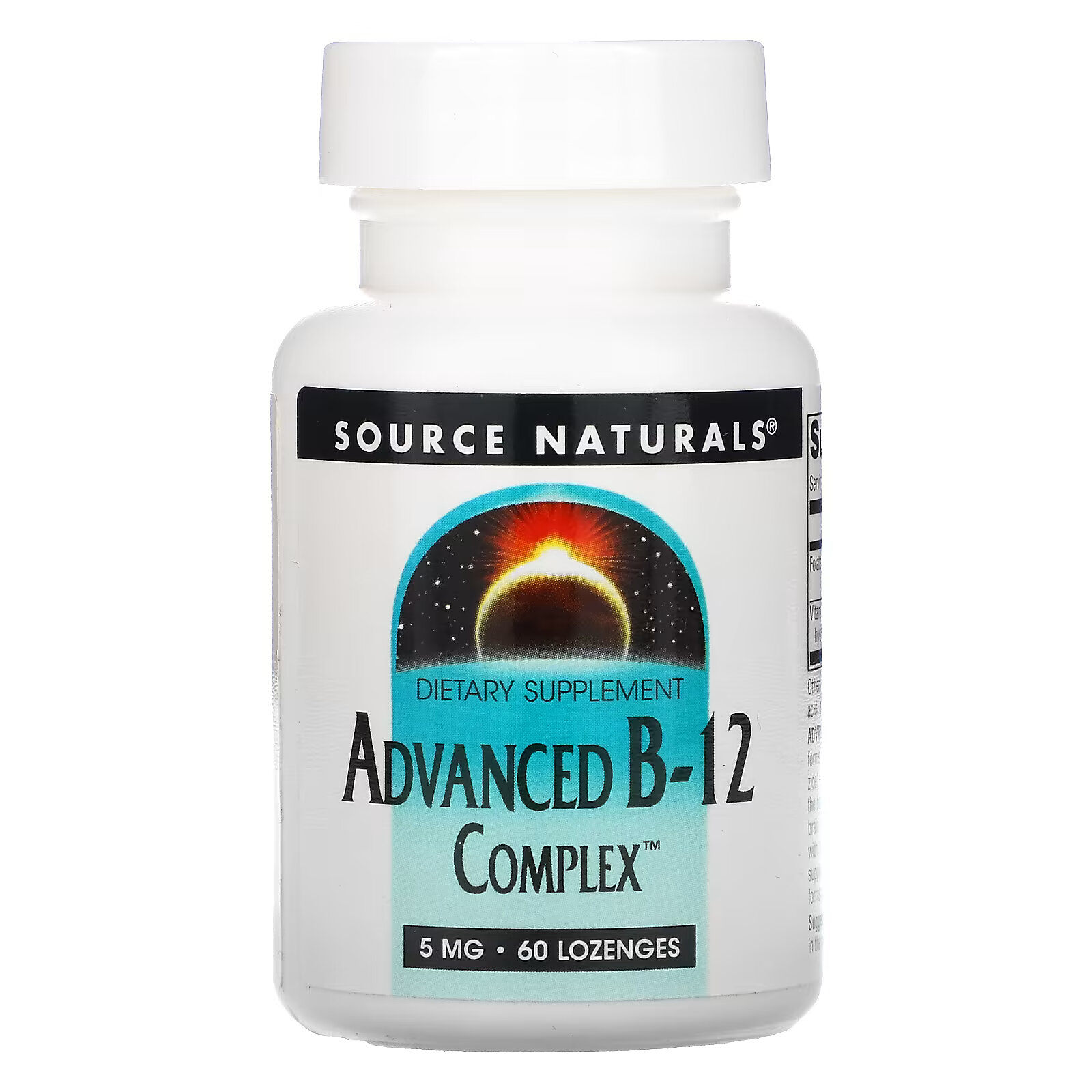 Source Naturals, улучшенный комплекс B-12, 5 мг, 60 таблеток для рассасывания source naturals гиалуроновый комплекс для суставов 60 таблеток