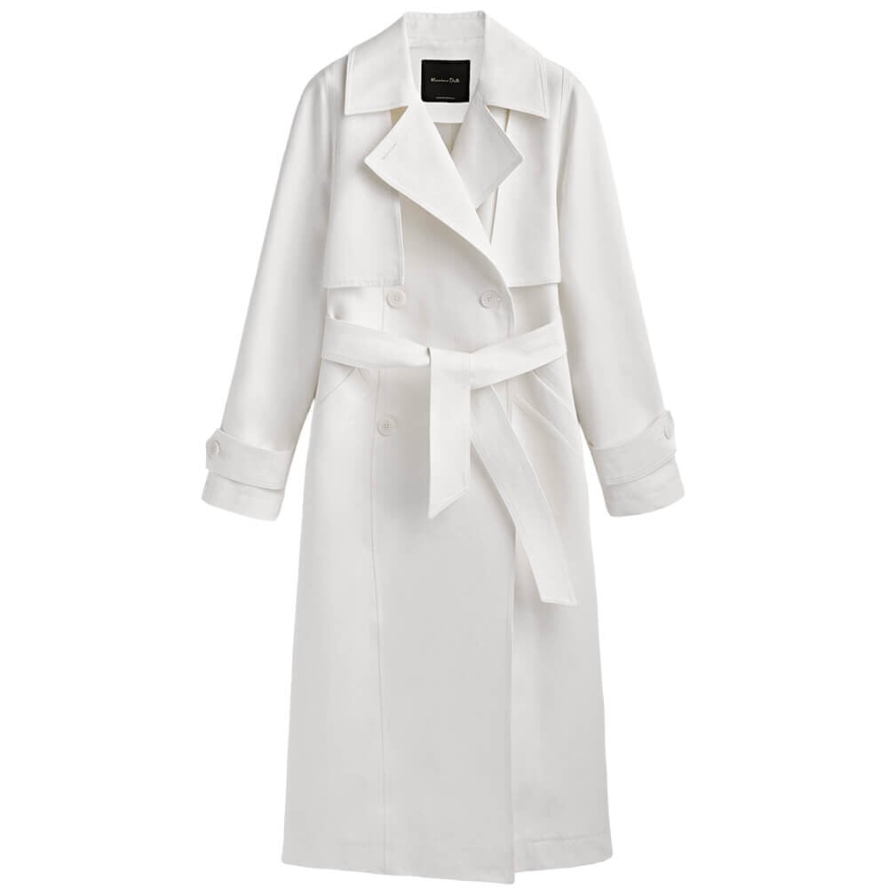 Заказать Тренч Massimo Dutti Double-fabric, кремовый – цены, описание и ...
